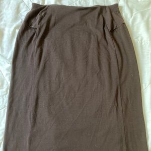 Ibex Women's Ava Midi 100% Merino Wool Skirt - Medium French Roast (Brown)